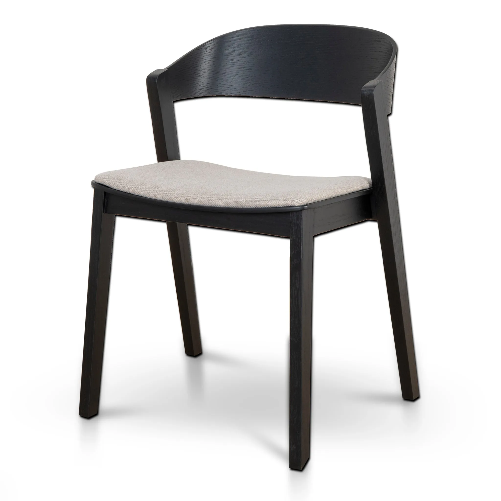 Set of 2 - Davis Black Dining Chair - Grey Seat