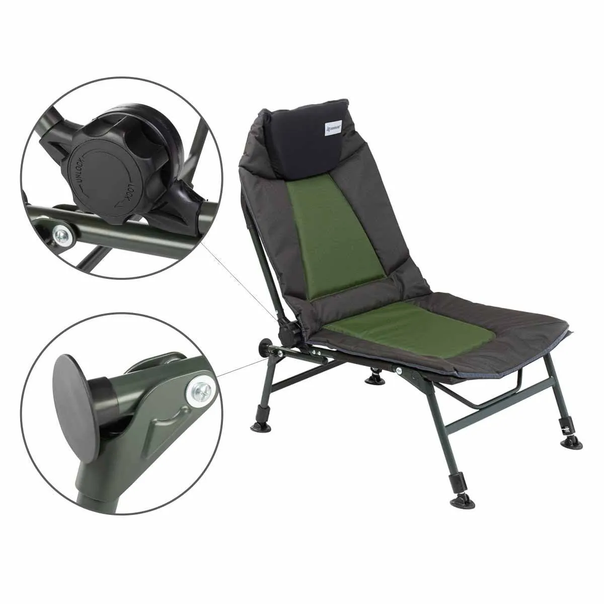 Set of 2 of Reclining Camping Lounger Chair for Outdoor