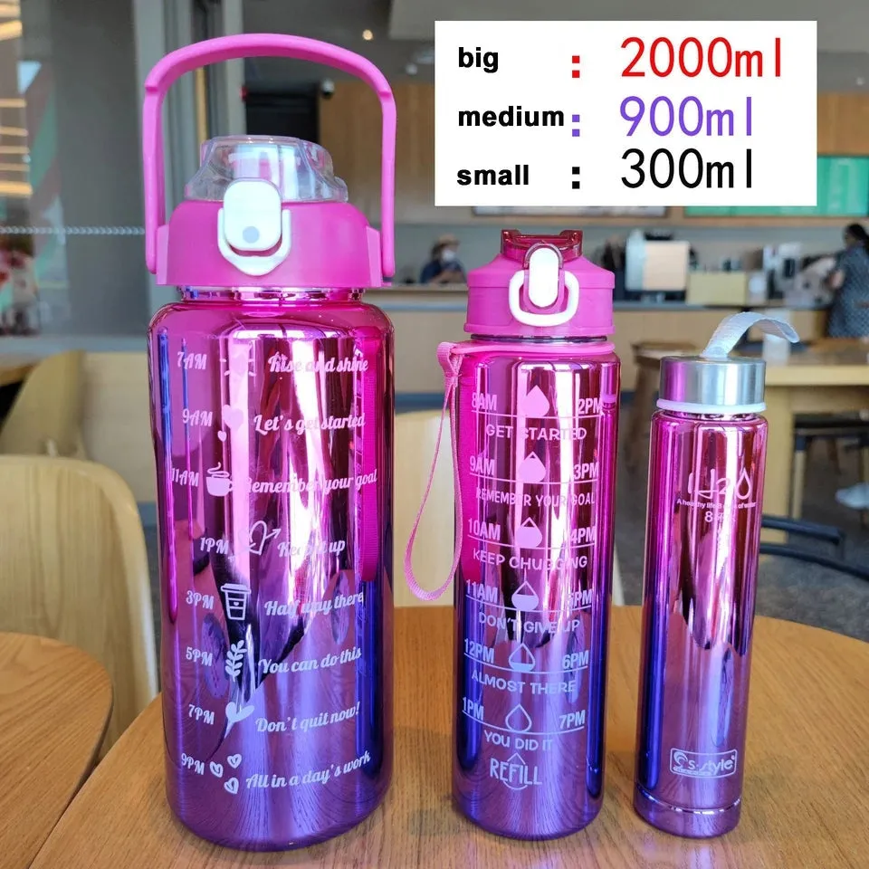 SET OF 3 METALLIC COLOR WATER BOTTLE