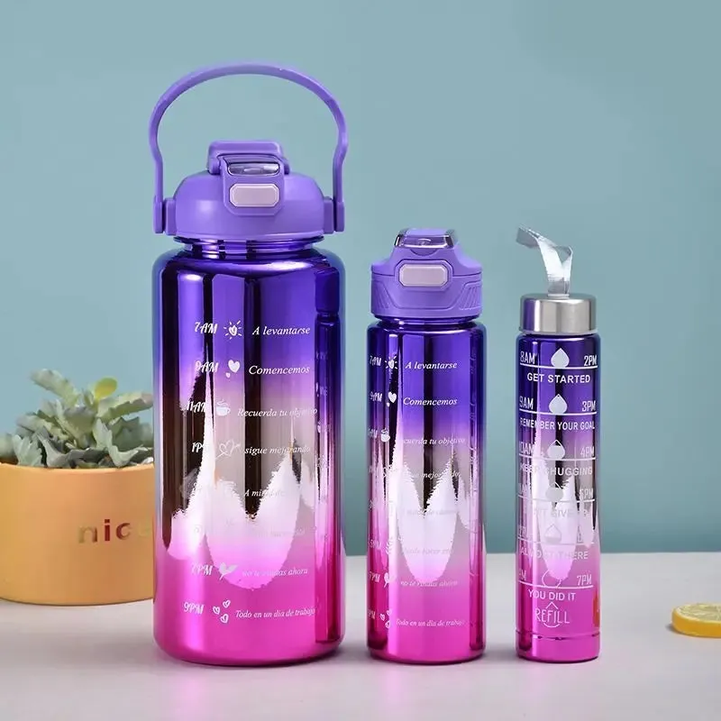 SET OF 3 METALLIC COLOR WATER BOTTLE