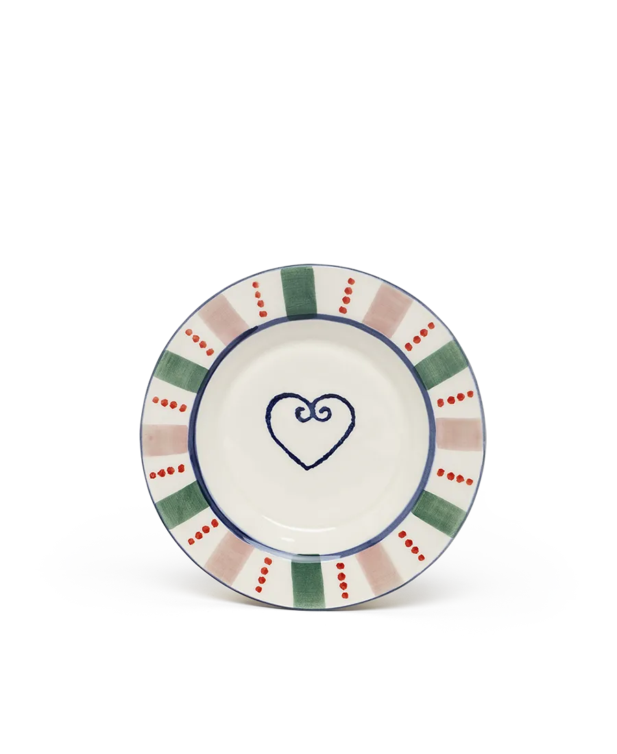 Set Of 4 Heart Bread Plates - Coasters