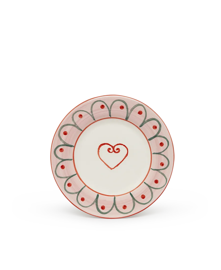 Set Of 4 Heart Bread Plates - Coasters