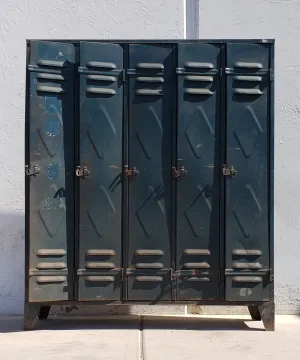 Set of 5 Navy Blue Lockers