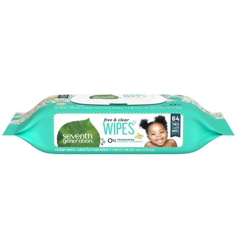 Seventh Generation Free and Clear Baby Wipes Widget 12/64 ct