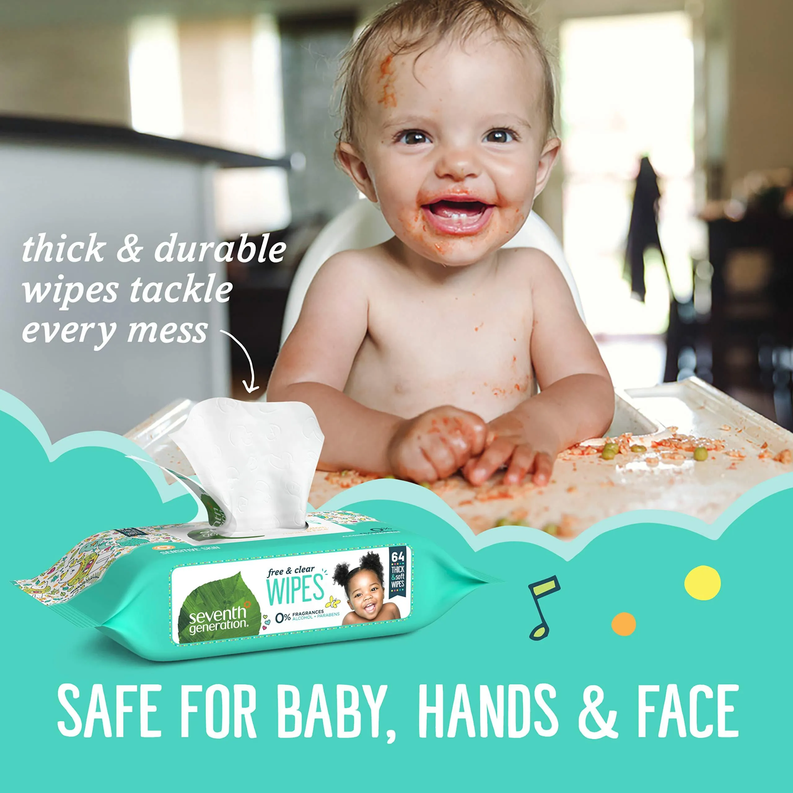 Seventh Generation Free and Clear Baby Wipes Widget (Bundle of 3)