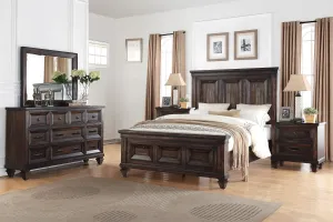 Sevilla - 6/6 Eastern King 5 Piece Bedroom Set (Bed, Dresser, Mirror, 2 Nightstands) - Brown