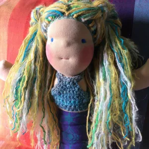 Sewfunky Waldorf Inspired Natural Mermaid Doll Ready to Ship