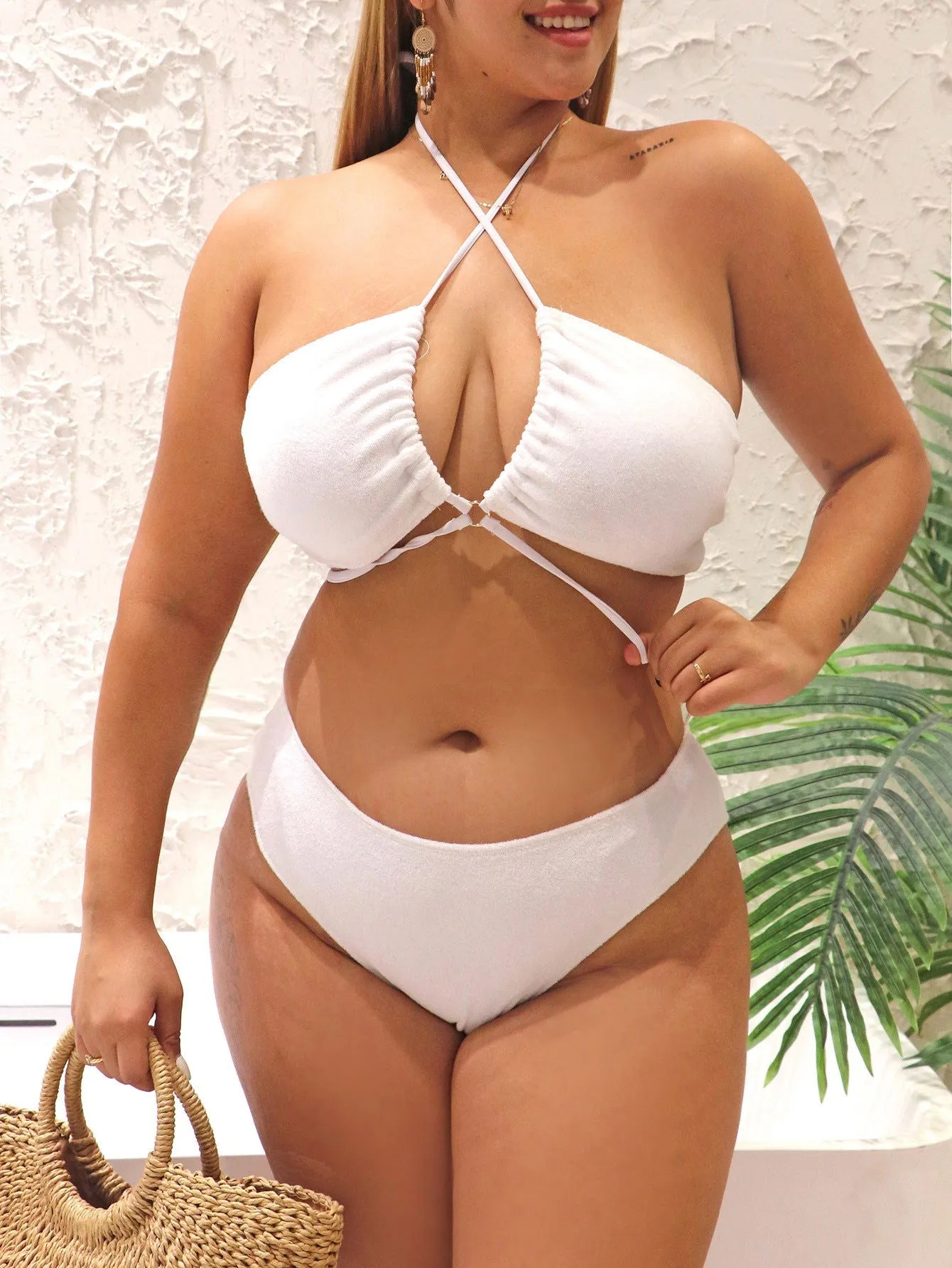 Sexy Cut Spaghetti Straps Bikini Plus Size Swimsuits