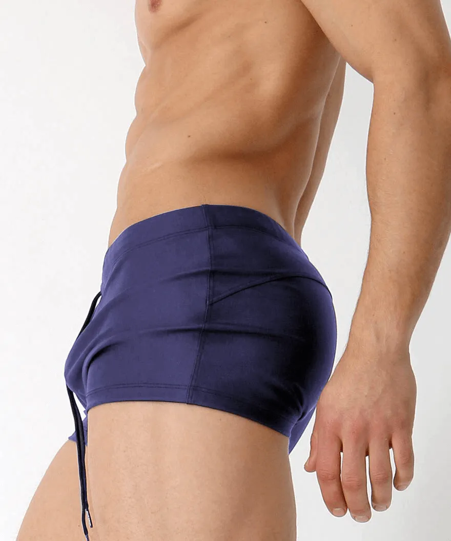 Sexy Men's Solid Color Drawstring Swimming Trunks Surf - SF0821