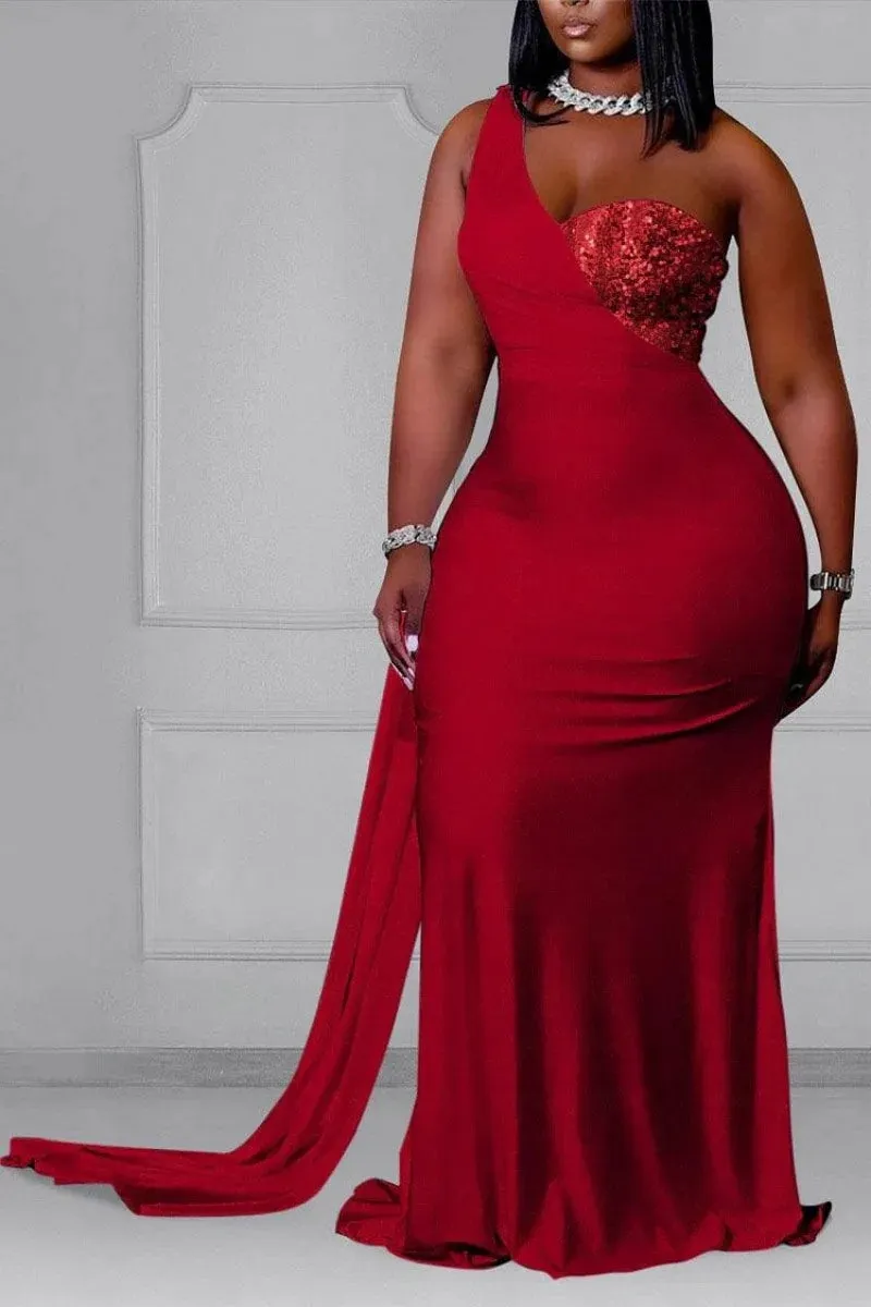 Sexy Plus Size Party Bodycon Evening Maxi Dress