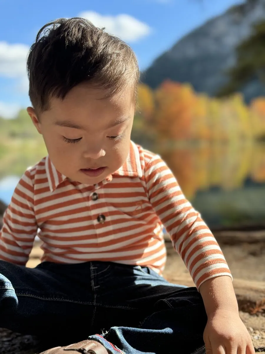 Seymore Pumpkin/White Romper