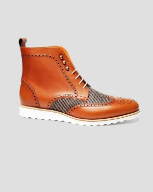 SG Rogue Sport Wingtip Boots V1 – Cognac   Tweed