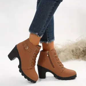 SH132 - High heel thick casual women's boots