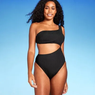 Shade & Shore Women's One Shoulder One Piece Swimsuit Cutout Monokini