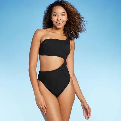 Shade & Shore Women's One Shoulder One Piece Swimsuit Cutout Monokini