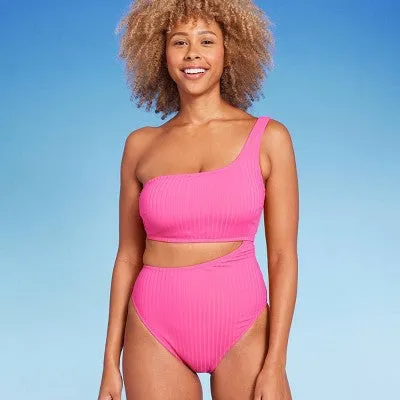 Shade & Shore Women's One Shoulder One Piece Swimsuit Cutout Monokini