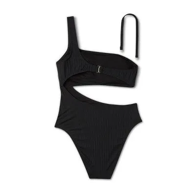 Shade & Shore Women's One Shoulder One Piece Swimsuit Cutout Monokini