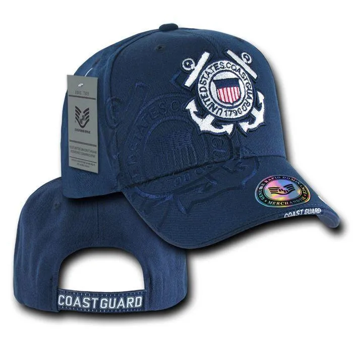 Shadow Effect Embroidery US Military Vet Army Air Force Navy Marines Hats Caps