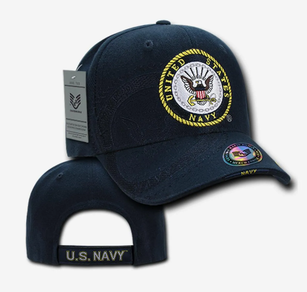 Shadow Effect Embroidery US Military Vet Army Air Force Navy Marines Hats Caps