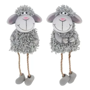 Shaggy Grey 18cm Sheep Dangle Large