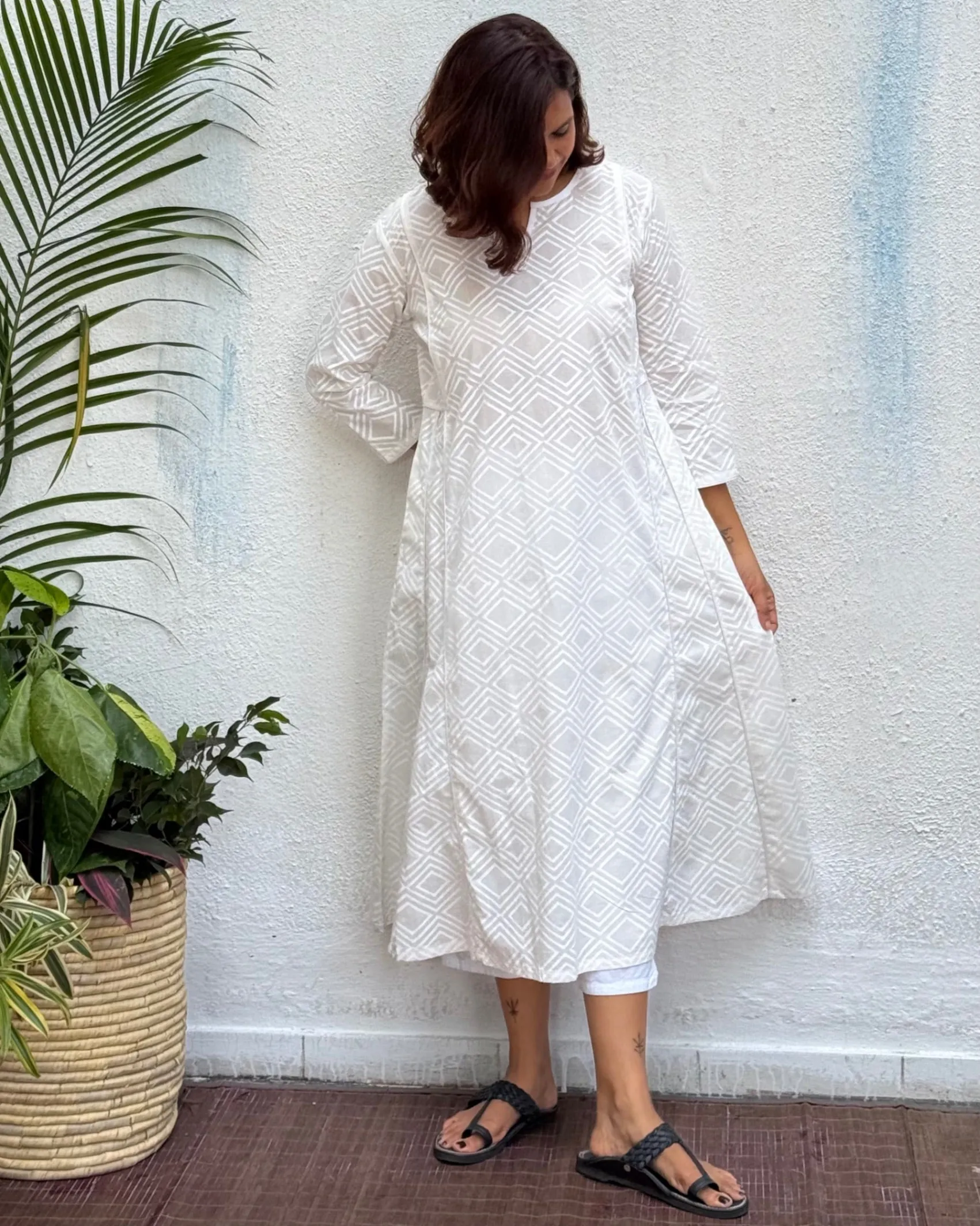 Shagufta Block Printed Cotton Kurti