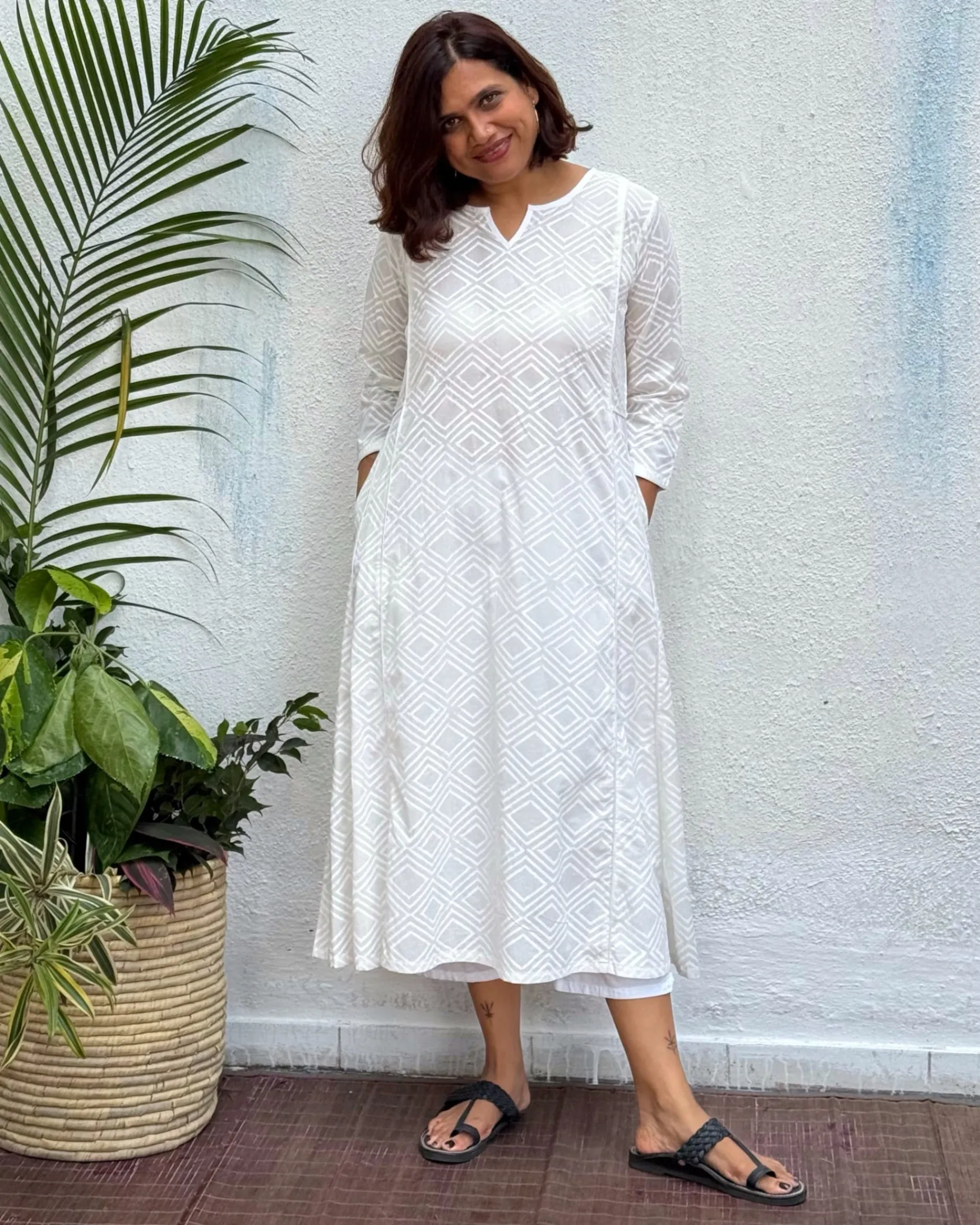 Shagufta Block Printed Cotton Kurti