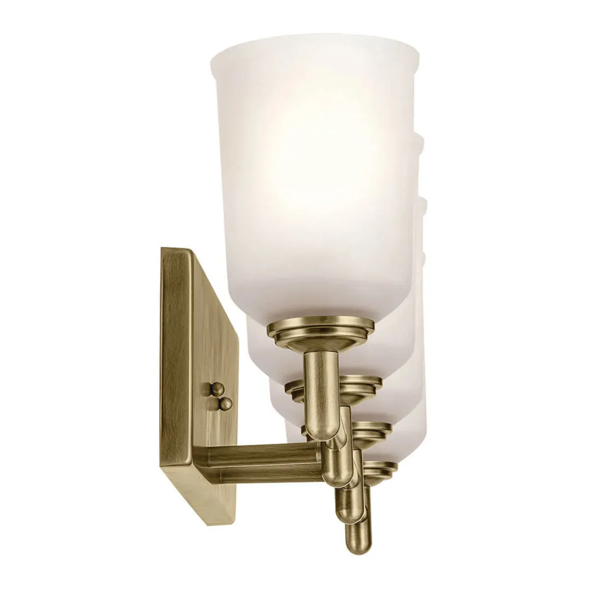 Shailene 30 In 4-Lights Bathroom Vanity Light With Clear Satin Etched Glass, Gold Finish