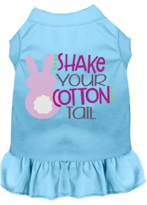 Shake Your Cotton Tail Screen Print Dog Dress Baby Blue Sm (10)