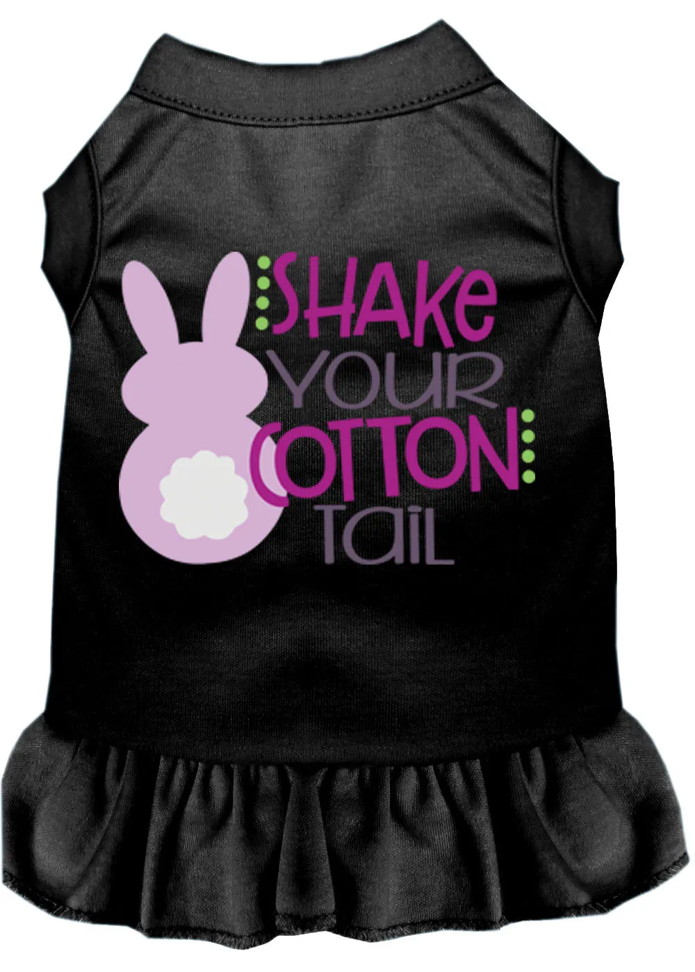 Shake Your Cotton Tail Screen Print Dog Dress Black Lg (14)