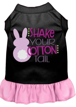 Shake Your Cotton Tail Screen Print Dog Dress Black With Light Pink Med (12)