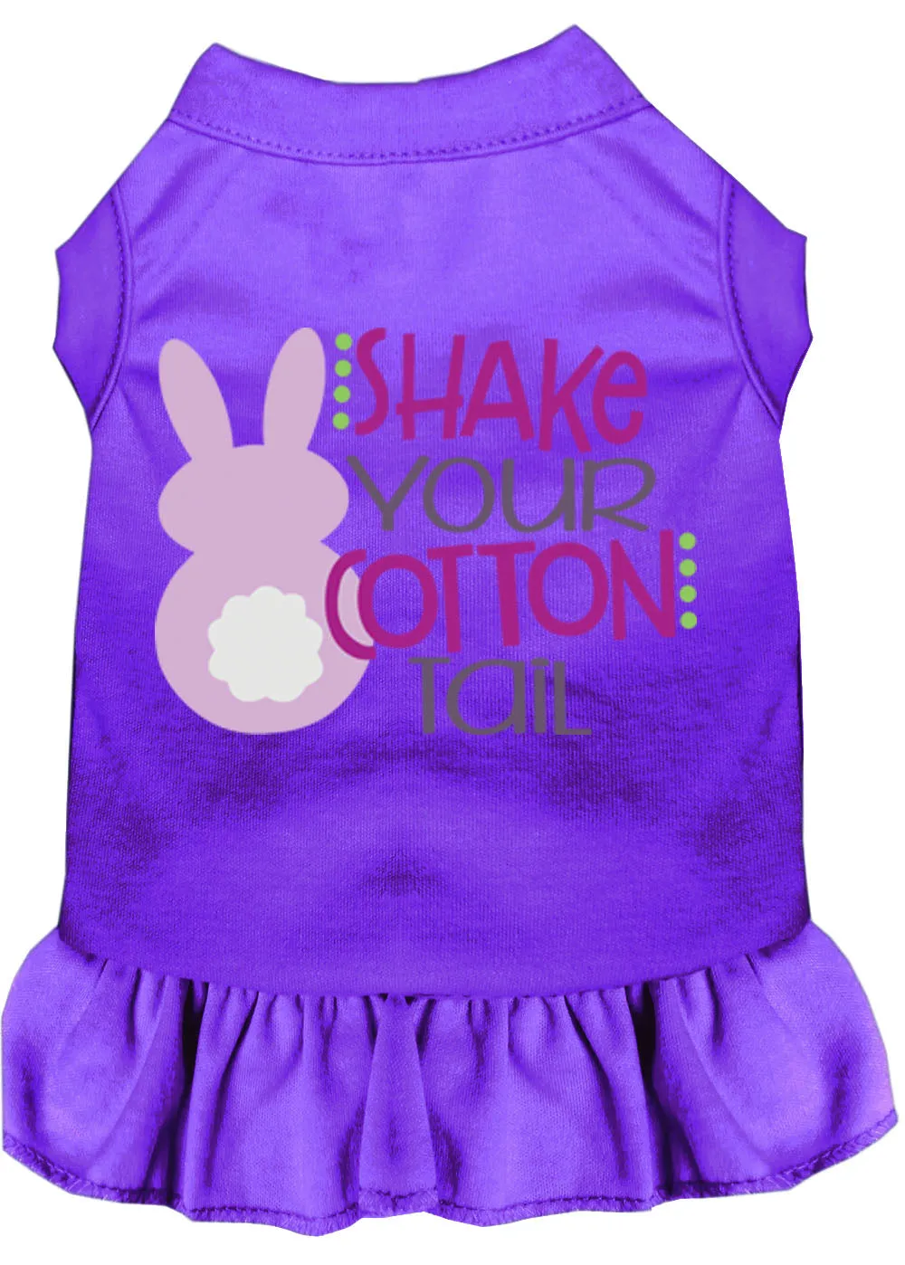 Shake Your Cotton Tail Screen Print Dog Dress Purple Xl (16)