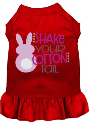 Shake Your Cotton Tail Screen Print Dog Dress Red Lg (14)