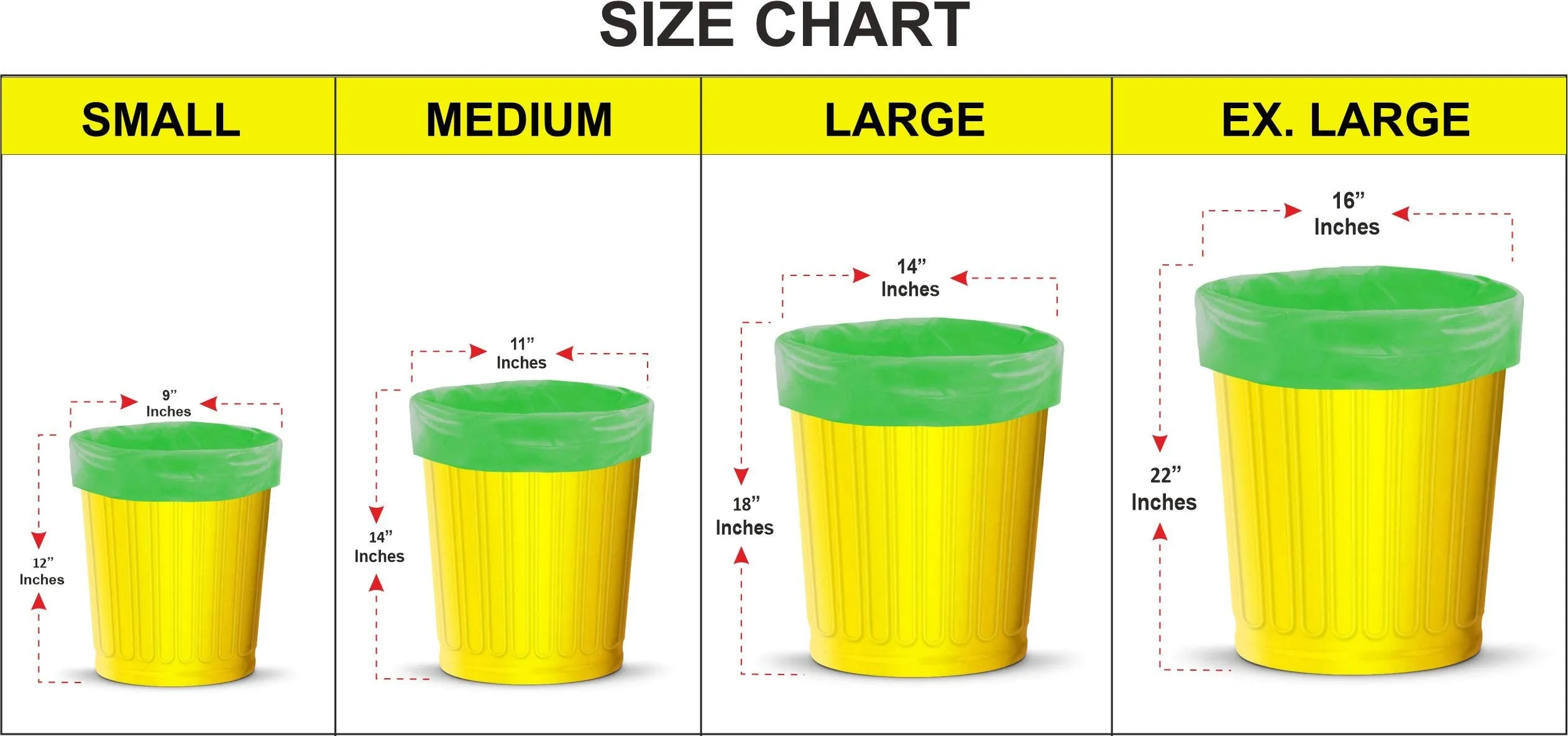 Shalimar Premium Garbage Bags Size 19 X 21 Inches (Medium) 180 Bags (6 Rolls) Dustbin Bag/Trash Bag - Green Color