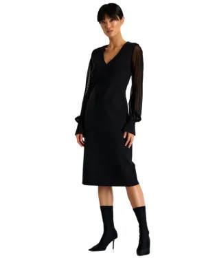 Shan Sofia Sheer Sleeve Elegant Dress