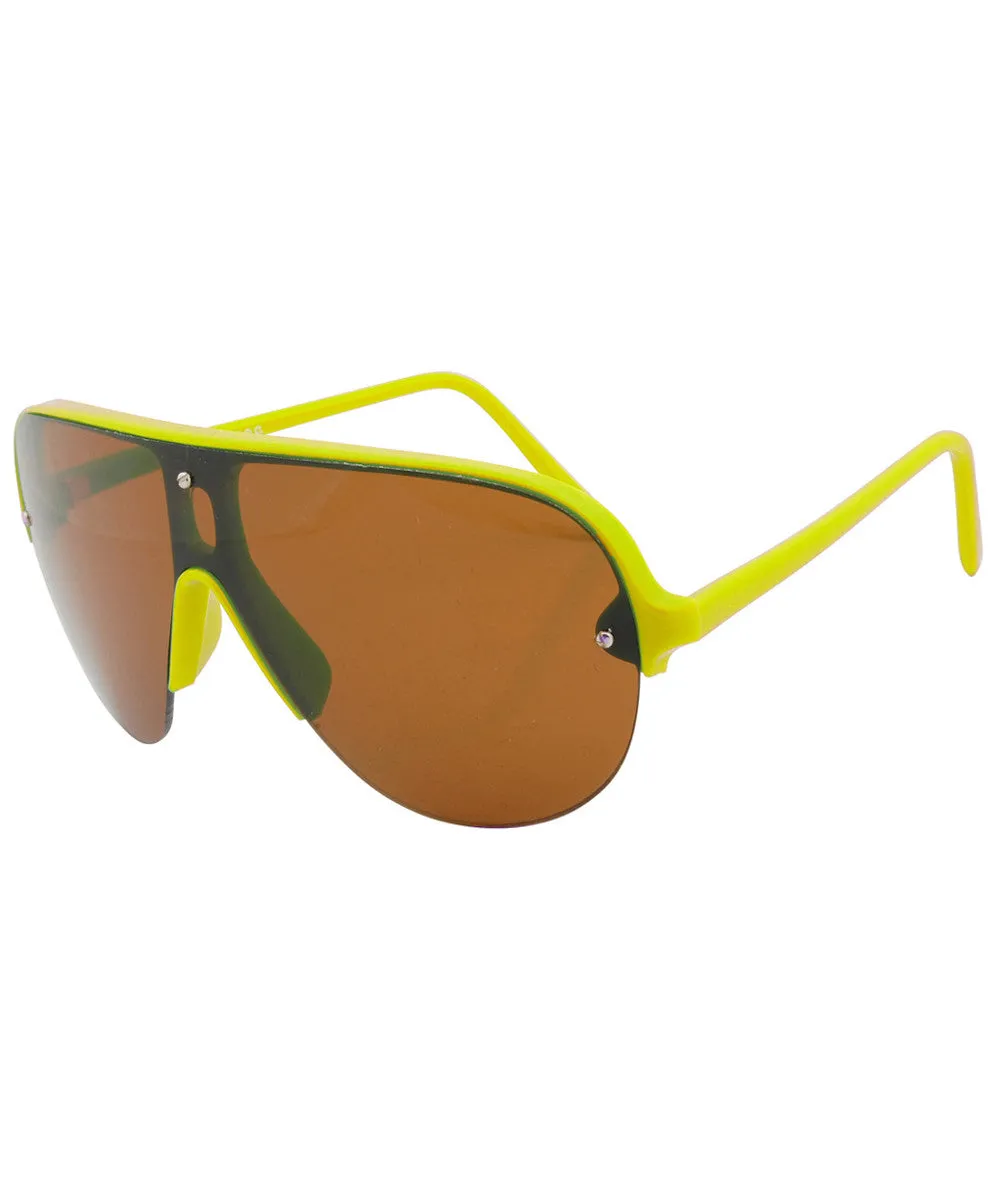 SHAPES Yellow/Amber Aviator Sunglasses