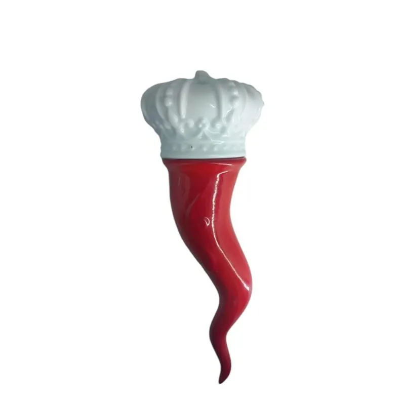 Sharon Corno Portafortuna In Finissima Porcellana c sonaglio Rosso 18 Cm Made Italy