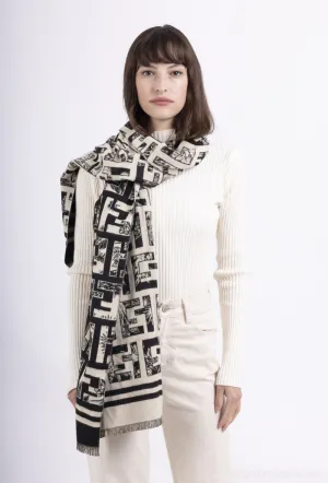 Shauna Scarf in Black and Beige