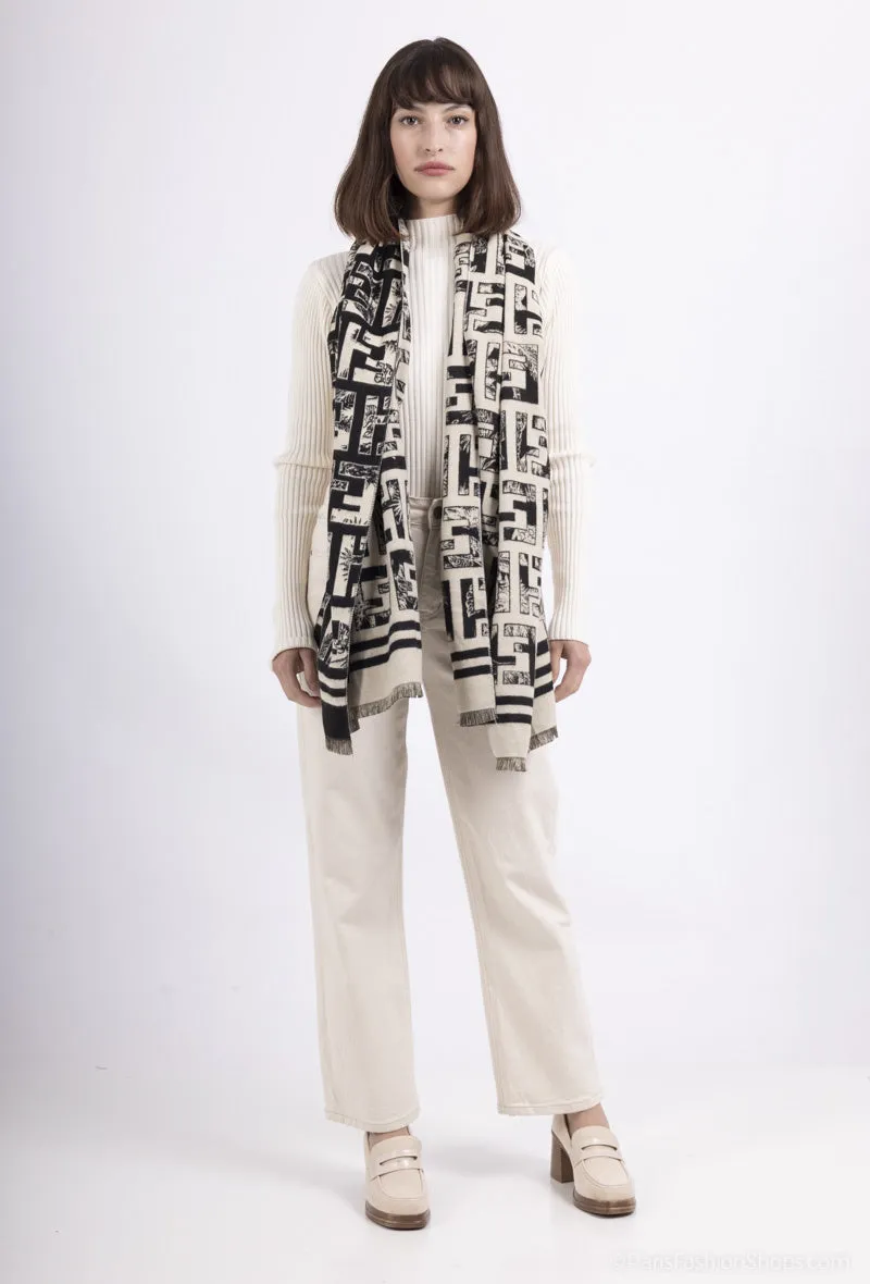 Shauna Scarf in Black and Beige