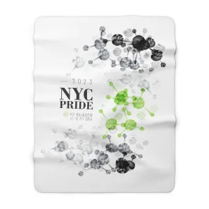 SHAVA CO Agender Flag 2023 Pride, New York City Sherpa Fleece Blanket - My Rainbow Is In My DNA