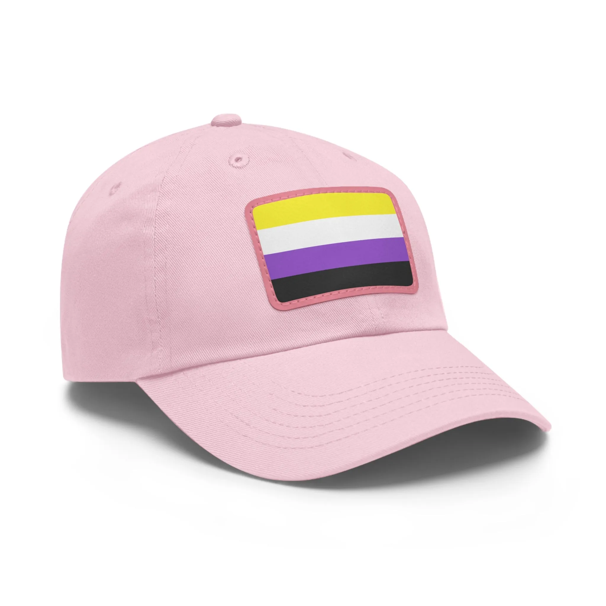 SHAVA CO Non Binary Flag Hat with Leather Patch (Rectangle)