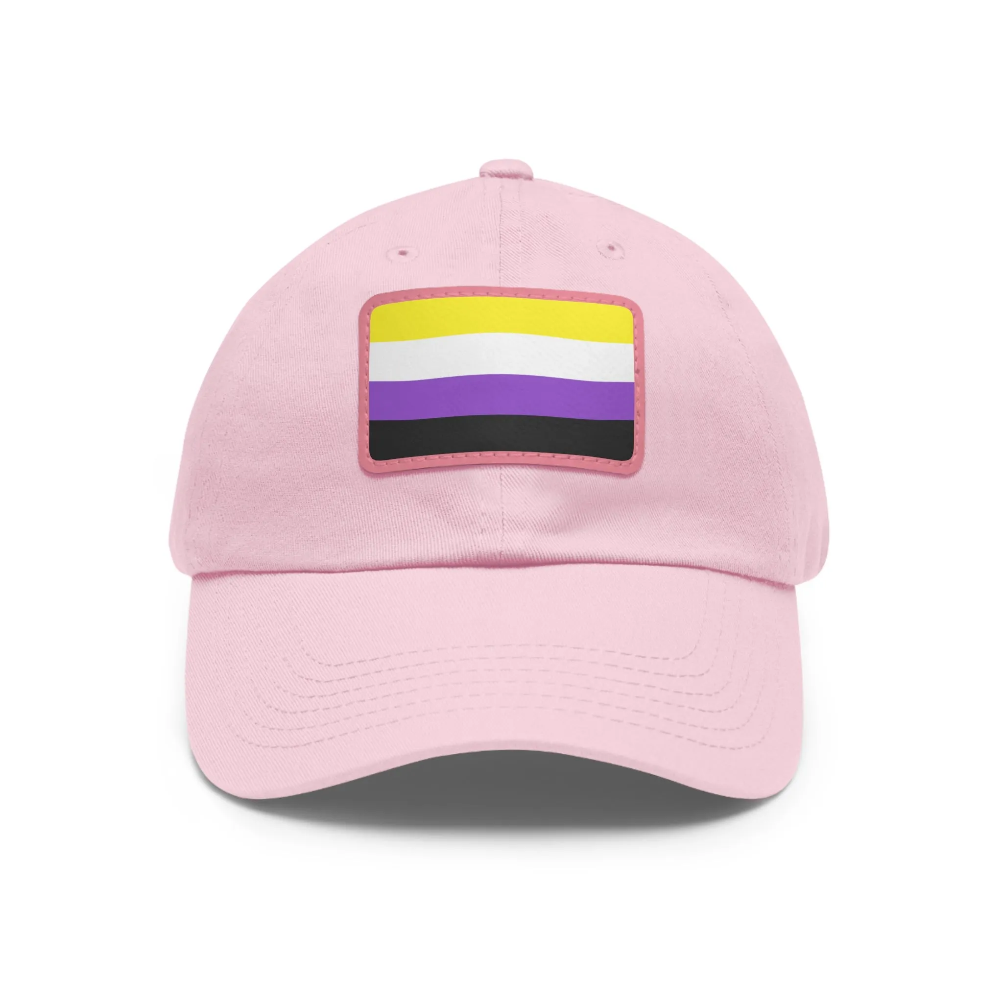 SHAVA CO Non Binary Flag Hat with Leather Patch (Rectangle)