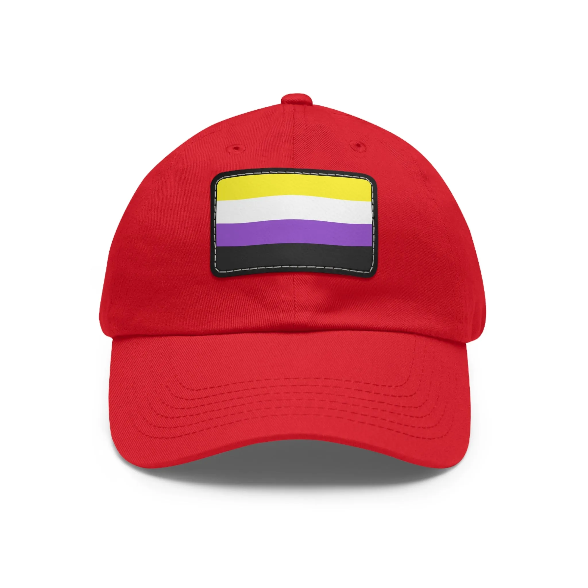 SHAVA CO Non Binary Flag Hat with Leather Patch (Rectangle)