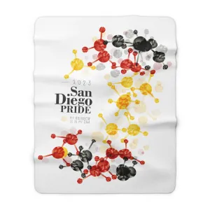 SHAVA CO Rubber Flag 2023 Pride, San Diego Sherpa Fleece Blanket - My Rainbow Is In My DNA