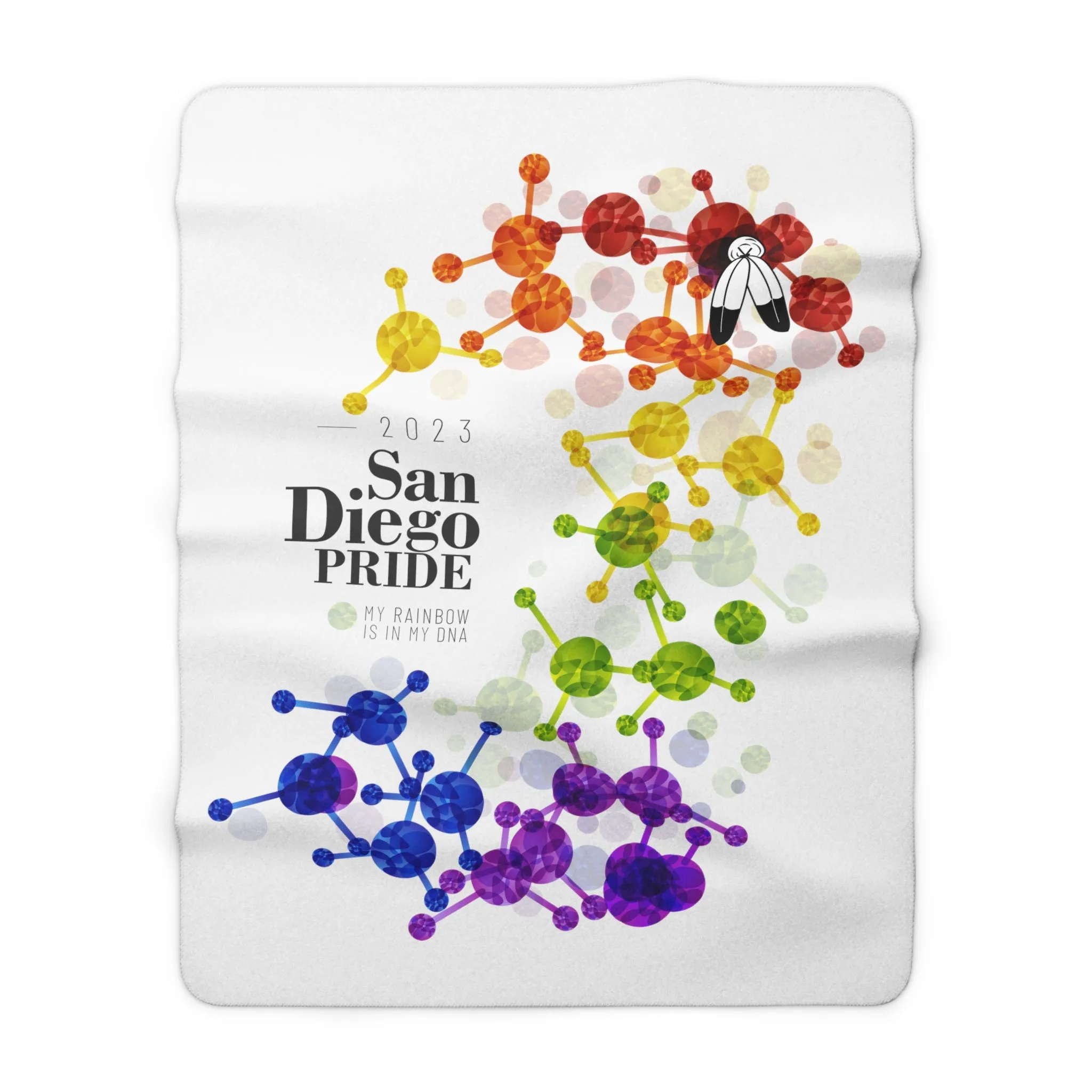 SHAVA CO Two Spirit Flag 2023 Pride, San Diego Sherpa Fleece Blanket - My Rainbow Is In My DNA