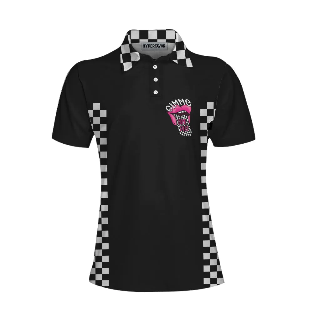 She Wants The D Dirt Track Racing Short Sleeve Women Polo Shirt, Adult Humor Dirt Track Racing Shirt For Ladies Coolspod