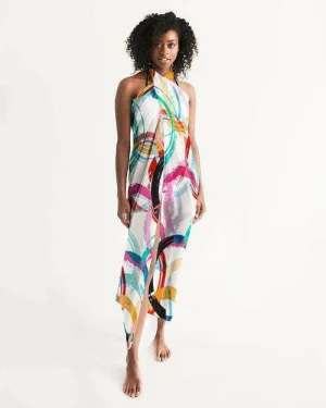 Sheer Circular Multicolor Swimsuit Cover Up