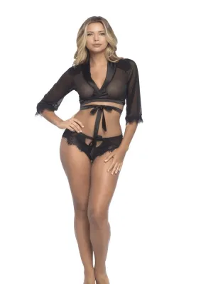 Sheer Seduction Black Mini Robe