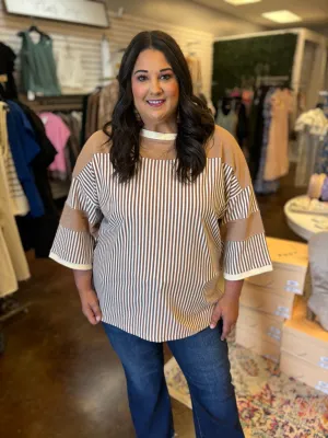 Shelbie Striped Top - Plus