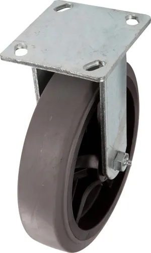 Shepherd Hardware 9813 Rigid Caster, 8 in Dia Wheel, Thermoplastic Rubber Wheel, Black/Gray, 700 lb :EA: QUANTITY: 1