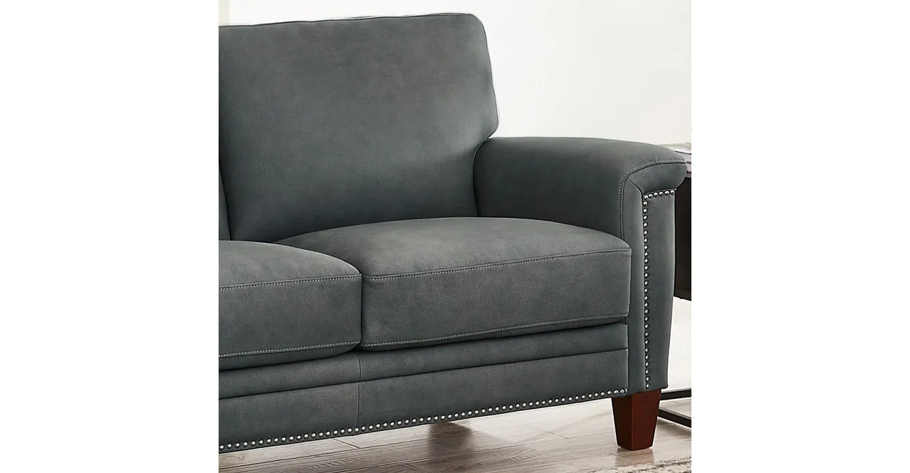 Sherwood Leather Sofa Collection, Charcoal Gray